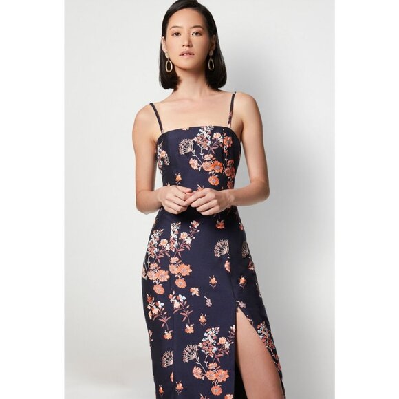 ELLIATT Platinum Midi Dress Black Floral Size Large - Picture 2 of 9